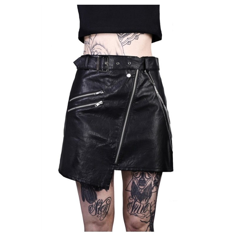 Women Gothic Skirt Leather Vrouwen Lederen Skirt Emo Skirt